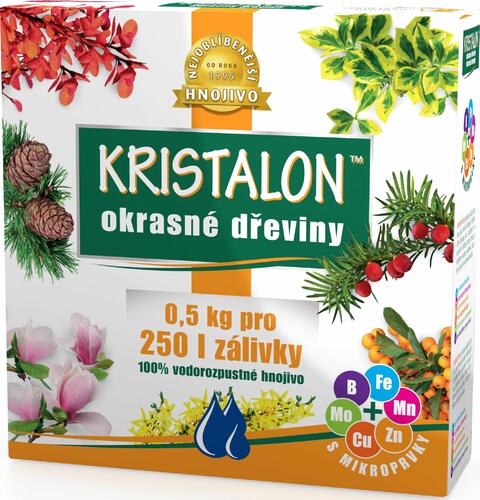 Krystalické hnojivo na okrasné dřeviny 0,5 kg - Kristalon Okrasné dřeviny 0,5 kg